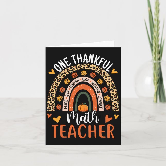 Carte Merci professeur de mathématiques amusant Thanksgi (Devant)