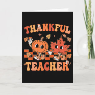 Carte Merci Professeur Rétro Super Thanksgiving Fall