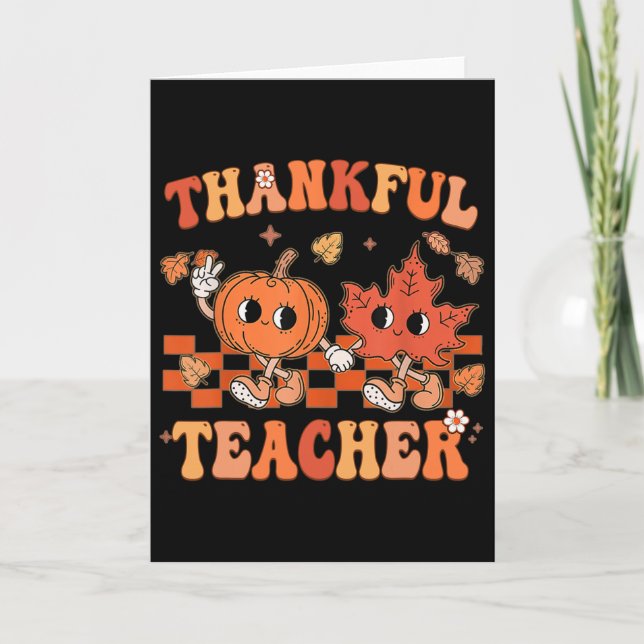 Carte Merci Professeur Rétro Super Thanksgiving Fall (Devant)