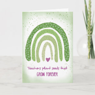 Carte Merci Professeur Vert Aquarelle Parents Arc-en-cie