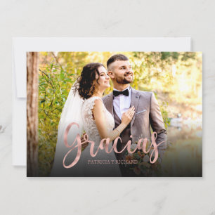 Carte Merci Rose Gold Photo Mariage Merci Espagnol