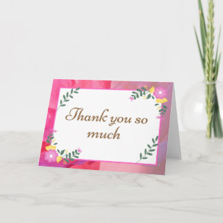 Carte Merci rose Pastel Fleurs