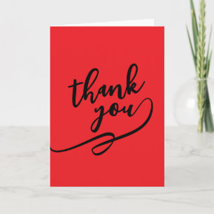 Carte Merci Rouge Écarlate Classique Unique Simple