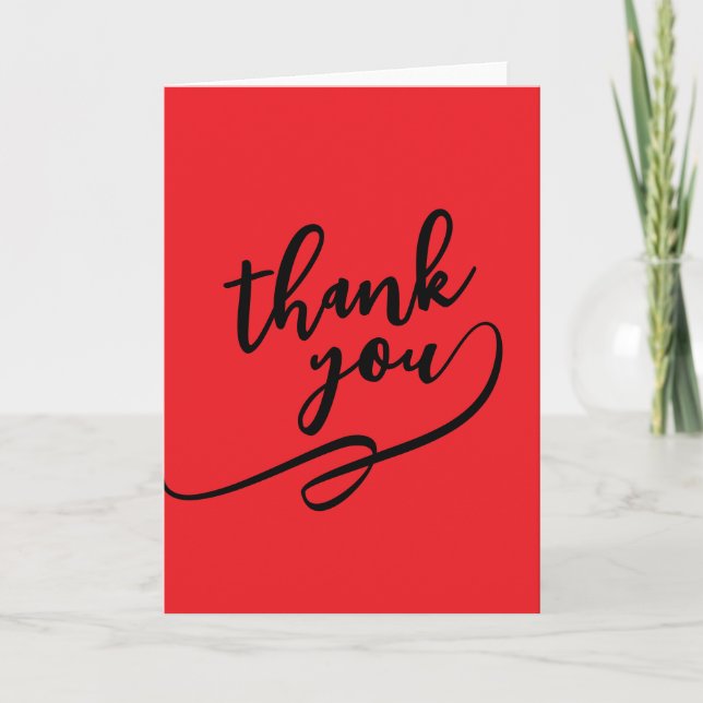 Carte Merci Rouge Écarlate Classique Unique Simple (Devant)