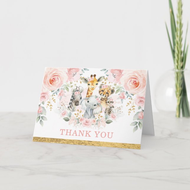 Carte Merci sauvage de la jungle rose vif (Devant)