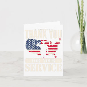 Carte Merci Service vétéran Amérique patriote militaire