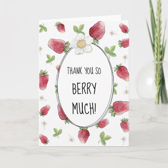 Carte Merci si Berry beaucoup de fraises (Devant)