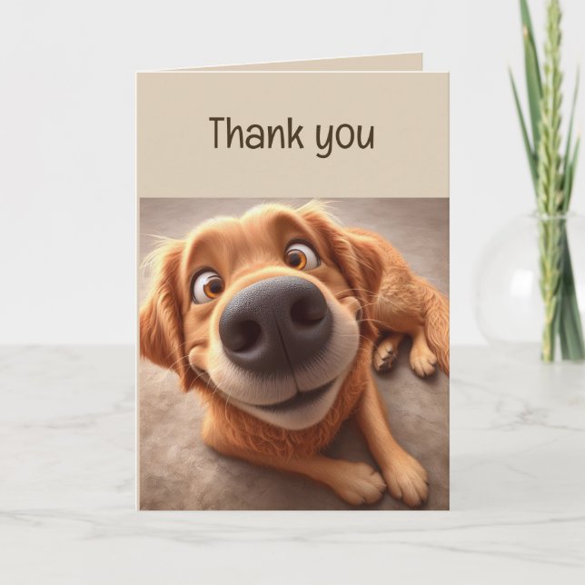 Carte Merci Spécial Ami Fun Silly Dog Card (Devant)