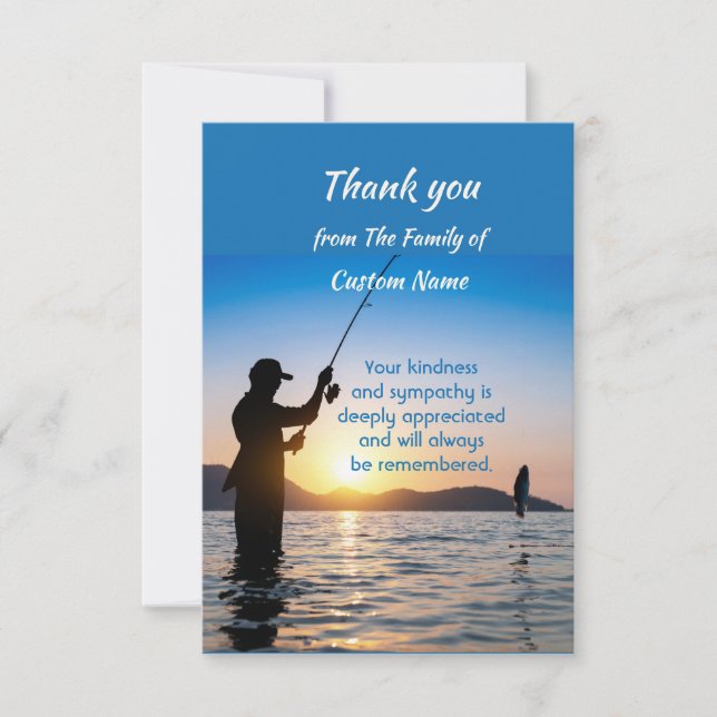 Carte Merci Sympathie Pêcheur Pêche Poisson (Devant)