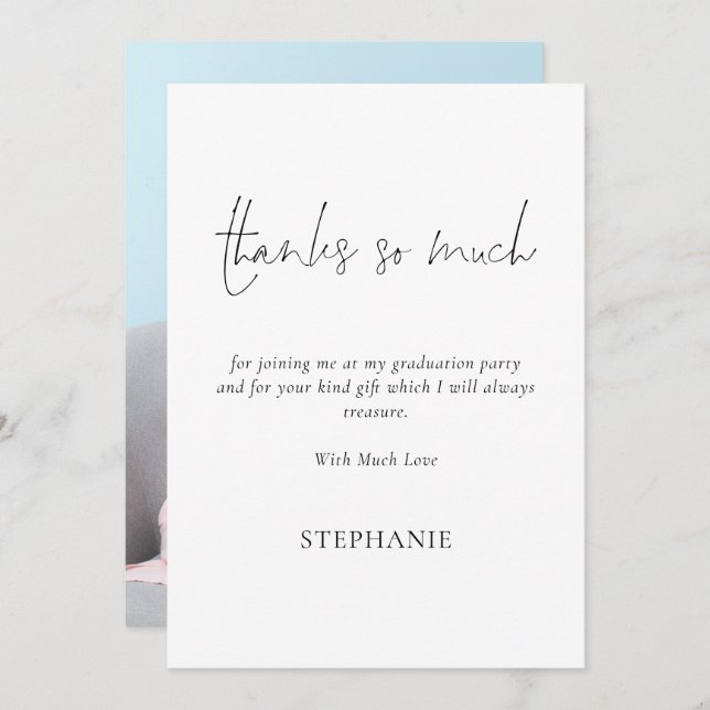 Carte Merci tant de Merci de diplôme de la photo de scri (Devant / Derrière)