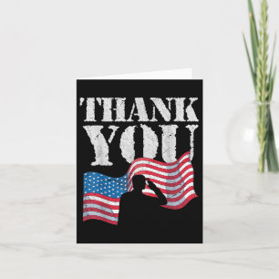 Carte Merci US Drapeau Soldat patriotique Mémoire Améric