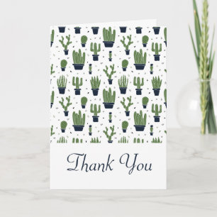 Carte Merci vert rustique de motif de désert de cactus
