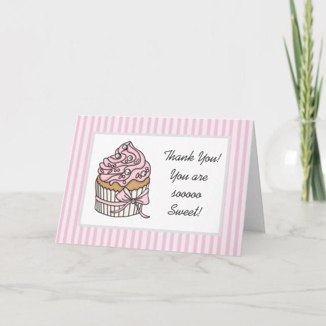 Carte Merci | Vous êtes le gâteau rose doux (Devant)