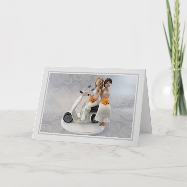 Carte Mercredi - Mariées sur un scooter (Devant)