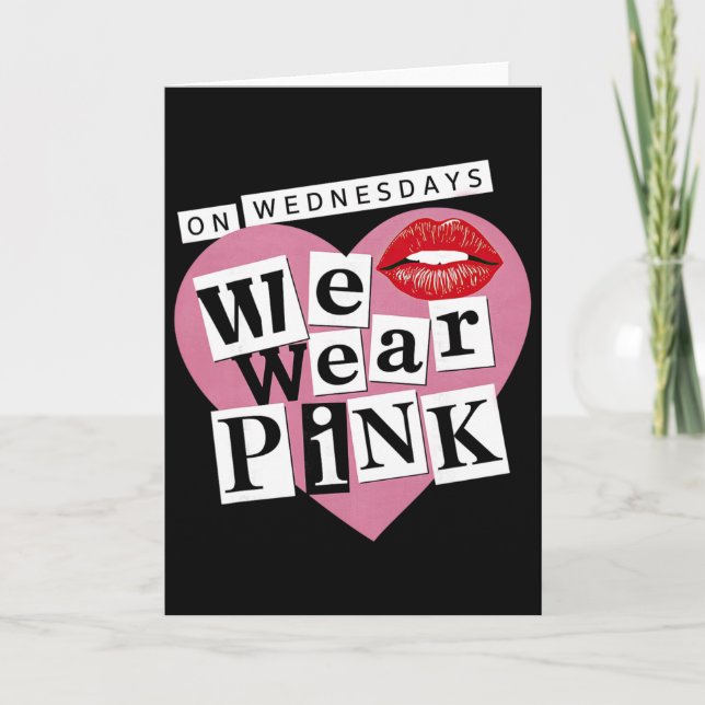 Carte Mercredi On Porte Du Rose Drôle De Saint-Valentin  (Devant)