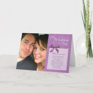 Carte Mercredi, pourquoi je t'aime - violet avec ruban