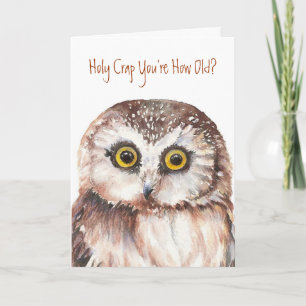 Carte Merde sainte vous êtes combien vieux ?  Hibou