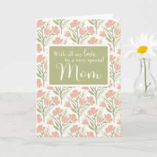 Carte Mère Anniversaire Motif rose