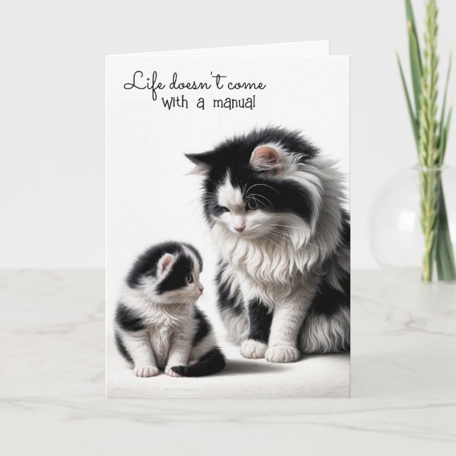 Carte Mère Chat et Kitten Anniversaire (Devant)
