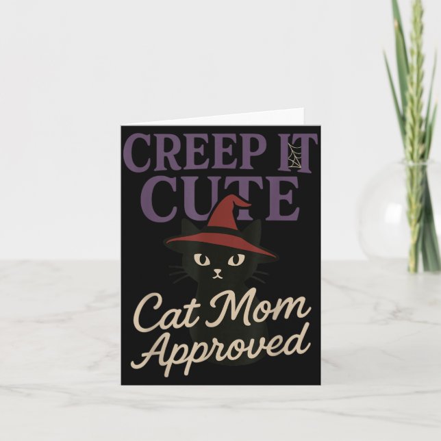 Carte Mère Chat Horreur Chat Noir Épouvantable Halloween (Devant)