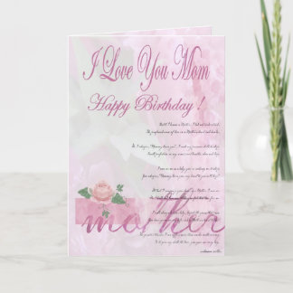 Carte Mère de joyeux anniversaire de fille