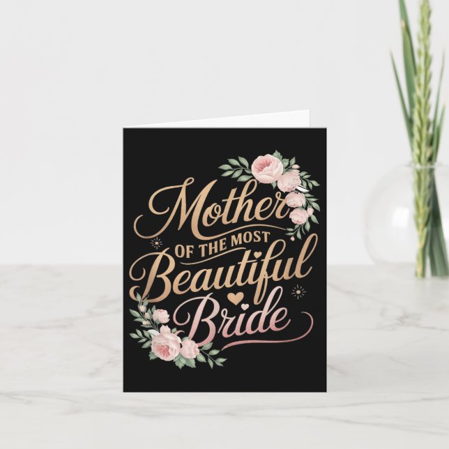 Carte Mère De La Plus Belle Mariée, Mariée Mariage (Devant)