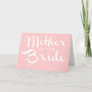 Carte Mère de mariée Script rétro blanc sur rose