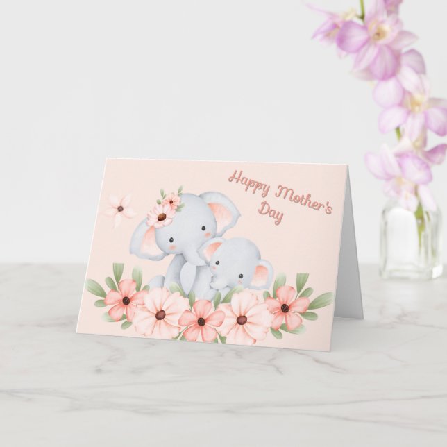 Carte mère Elephant & Calf Fête des mères (Orchidée)