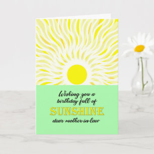 Carte Mère en droit Anniversaire Bright Sunshine Card