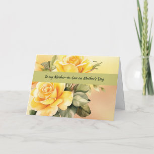 Carte Mère en droit sur la Fête des mères Roses Jaunes