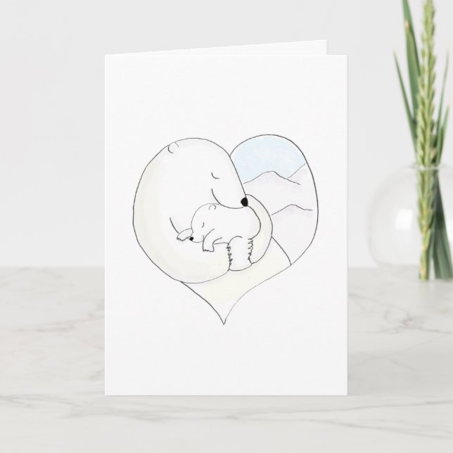 Carte mère et bébé ours polaire carte mère (Devant)