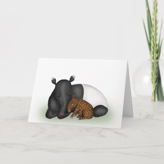 Carte mère et bébé tapir Fête des mères (Devant)