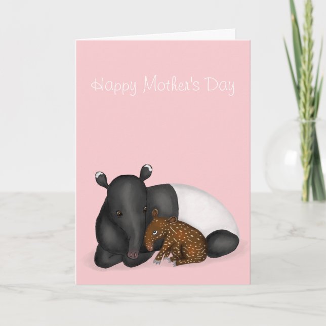 Carte mère et bébé tapir Fête des mères (Devant)