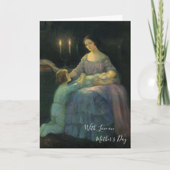 Carte Mère et enfants vintage (Devant)