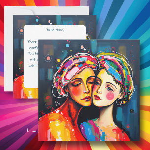 Carte Mère et fille Art Abstrait Fête des mères