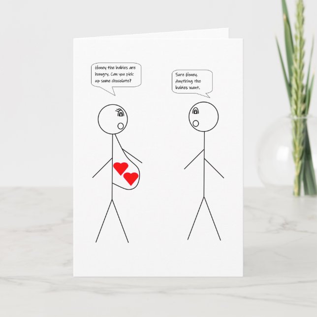 Carte Mère et/ou Père à être (jumeaux) - Chocolat (Devant)