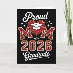 Carte Mère fière d'un diplômé de 2026 Senior Cl de 2026