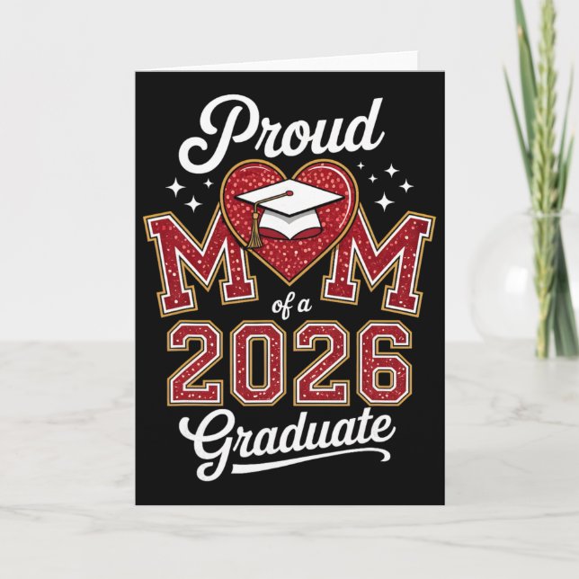 Carte Mère fière d'un diplômé de 2026 Senior Cl de 2026  (Devant)