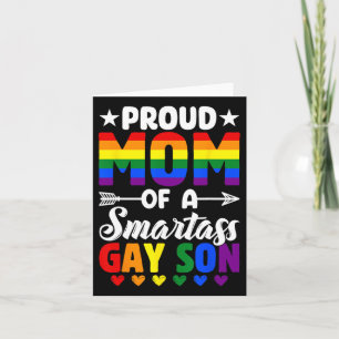 Carte Mère fière d'un fils gay intelligent Drapeau de la