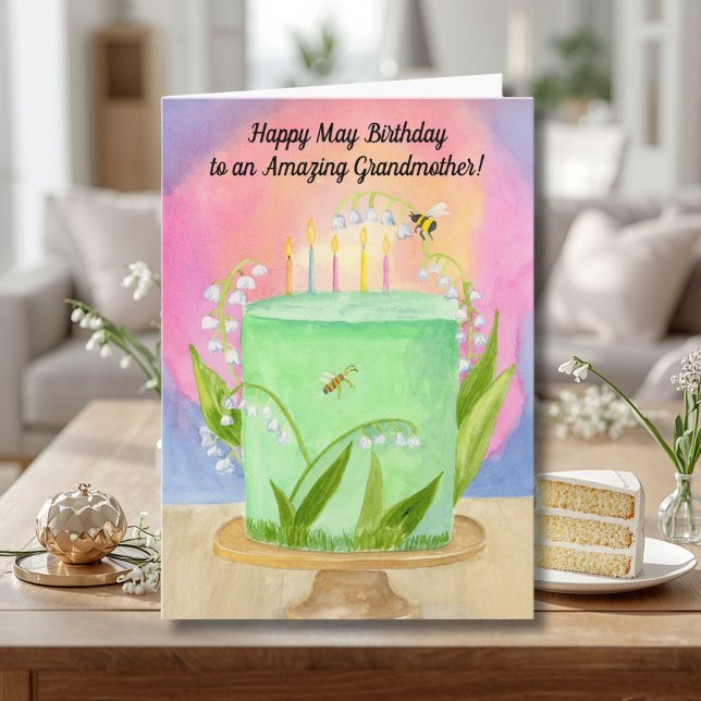 Carte Mère-grand Heureuse anniversaire Lily de Vallée (Créateur téléchargé)