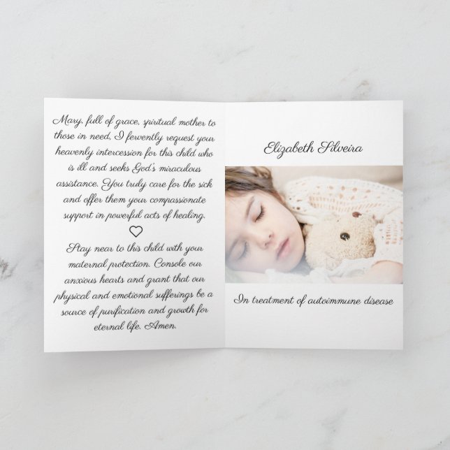 Carte Mère Marie Prière Pour Enfant Malheureux - Plié (Intérieur)