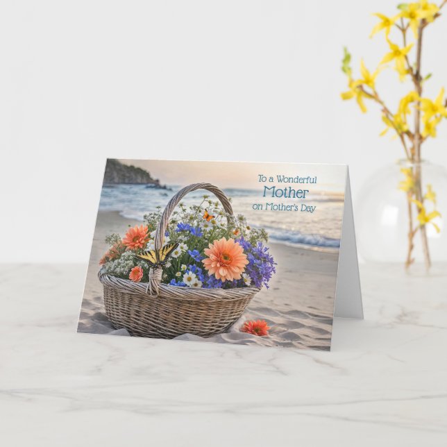 Carte Mère ou Maman Bonne Fête des Mères  (Fleur jaune)