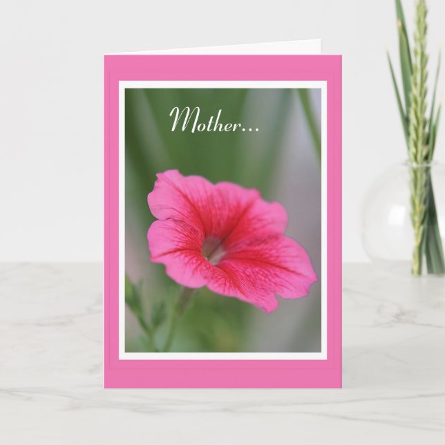 Carte Mère...Pétunia rose (Devant)