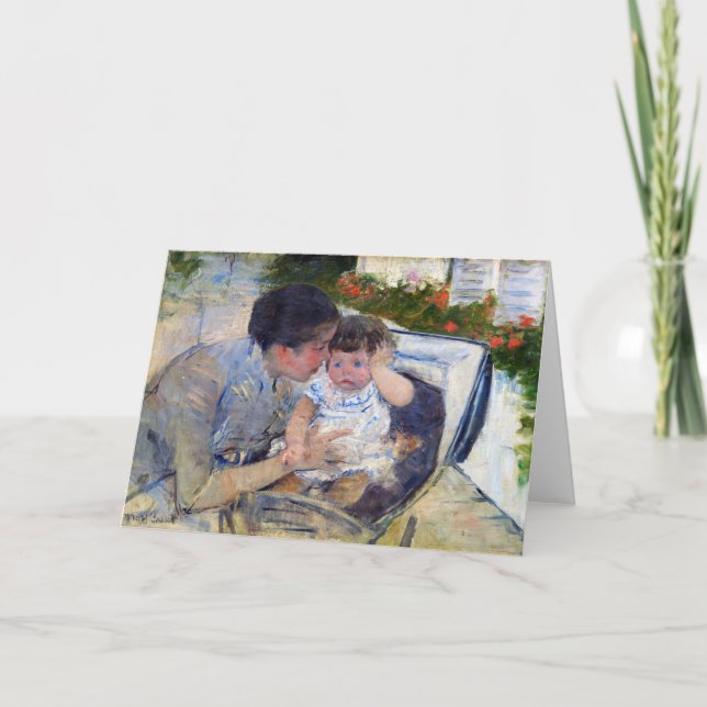 Carte Mère pour réconforter le bébé, Mary Cassatt (Devant)