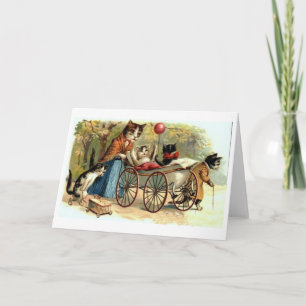 Carte mère vintage Chat et chatons