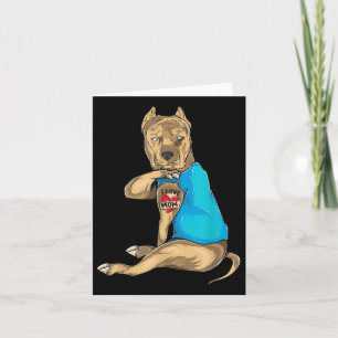 Carte Mères Jour Cadeaux Drôle Chien Pitbull I Love Mama