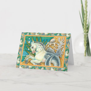 Carte MERHORSE & OCTOPUS BLANC, UNICORN IMAGINAIRE Vide