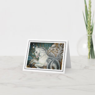 Carte MERHORSE & PIEuvre BLANCHE, LICORNE FANTAISIE