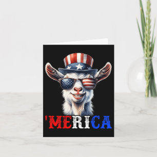 Carte Merica Chèvre Patriotique 4 juillet Drôle Enfants