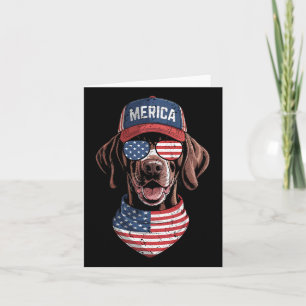 Carte Merica Gsp Chien 4 Juillet Drapeau Américain Usa P